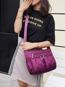 時尚女單肩斜挎包防水尼龍牛津布輕便包大容量休閒款