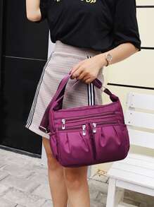 時尚女單肩斜挎包防水尼龍牛津布輕便包大容量休閒款