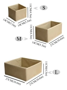 Cajas de almacenamiento de ropa plegables, lavables y sin olor de alta calidad hechas de lámina de polipropileno no tejida, disponibles en varios colores y tamaños. Cajas de almacenamiento no tejidas con cierre en la parte inferior, adecuadas para organizar juguetes, ropa y artículos varios - Beis - Ver 2