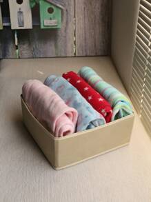 Cajas de almacenamiento de ropa plegables, lavables y sin olor de alta calidad hechas de lámina de polipropileno no tejida, disponibles en varios colores y tamaños. Cajas de almacenamiento no tejidas con cierre en la parte inferior, adecuadas para organizar juguetes, ropa y artículos varios - Beis - Ver 5