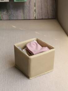 Cajas de almacenamiento de ropa plegables, lavables y sin olor de alta calidad hechas de lámina de polipropileno no tejida, disponibles en varios colores y tamaños. Cajas de almacenamiento no tejidas con cierre en la parte inferior, adecuadas para organizar juguetes, ropa y artículos varios - Beis - Ver 6