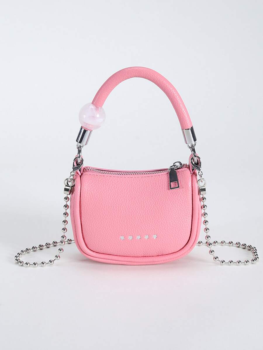 Chicas Bolso cartera con patrón de estrella con cadena con tira - Rosa - Ver 1