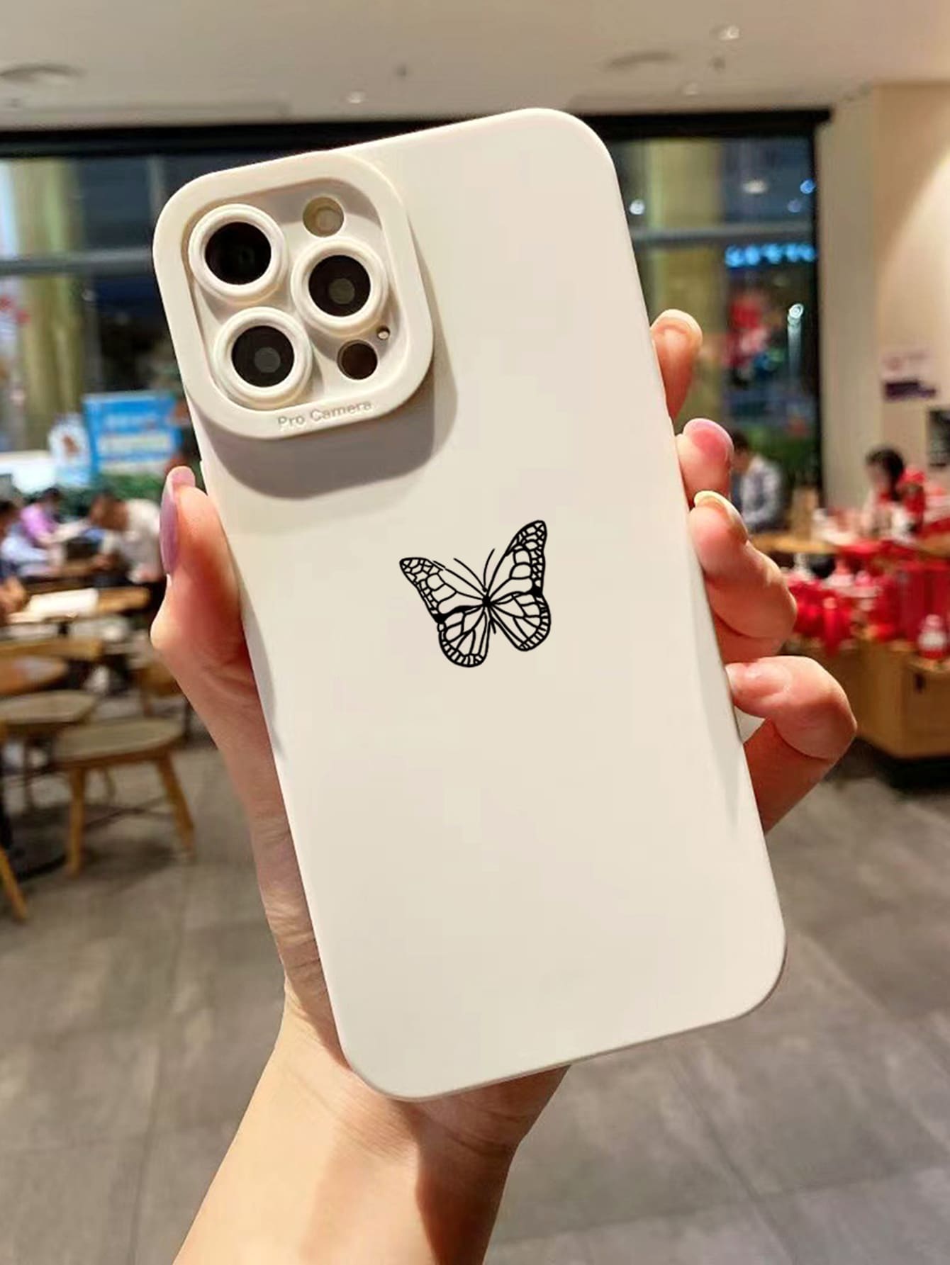 1 ốp lưng điện thoại hình bướm, tương thích với iPhone 15 Pro Max, tương thích với Angel Eye, phiên bản quốc tế, không phải phiên bản nội địa. - Màu be - Xem 1