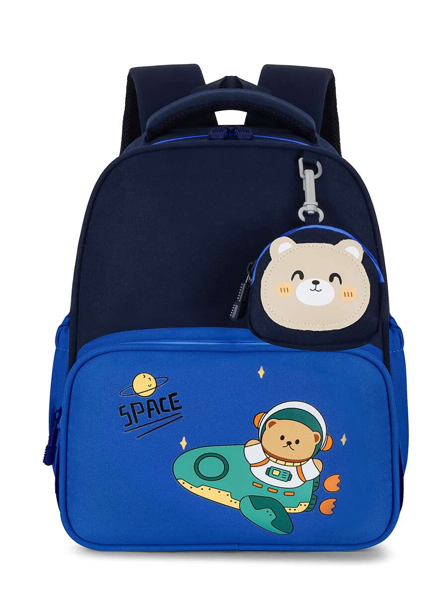 Chicos Mochila con patrón de dibujos animados para - Azul - Ver 1