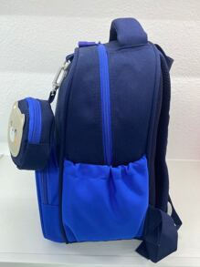 Chicos Mochila con patrón de dibujos animados para - Azul - Ver 3