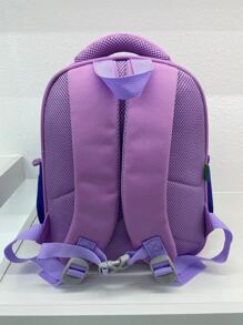 Chicas Mochila con patrón de dibujos animados para - Morado - Ver 2