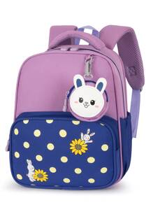 Chicas Mochila con patrón de dibujos animados para - Morado - Ver 4