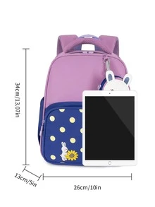 Chicas Mochila con patrón de dibujos animados para - Morado - Ver 6