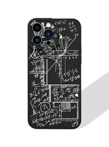 1个数学公式图案手机壳，全包覆保护套，兼容 15 Pro Max，兼容小米，国际版，非国内版 - 黑與白 - 查看 1