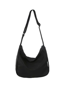 Medium Hobo Bag Solid Black For Men - Black - View 3