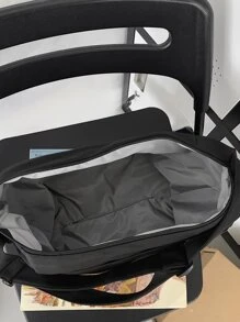 Medium Hobo Bag Solid Black For Men - Black - View 6