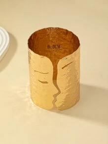 Pulsera abierta con textura de metal - Amarillo Oro - Ver 4