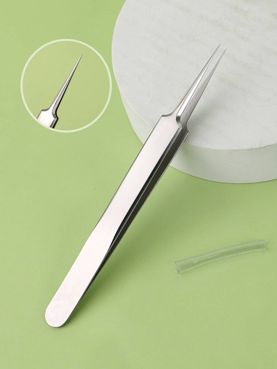 WOMEN'S LEGEND 專業面部除黑頭鑷子，1入組精密粉刺去除工具，適用於白頭粉刺、瑕疵粉刺、不銹鋼粉刺針 - 銀色 - 查看 1