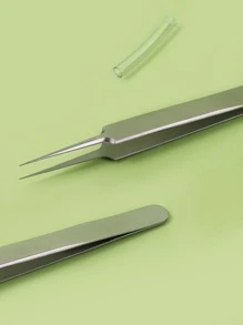 WOMEN'S LEGEND 專業面部除黑頭鑷子，1入組精密粉刺去除工具，適用於白頭粉刺、瑕疵粉刺、不銹鋼粉刺針 - 銀色 - 查看 2