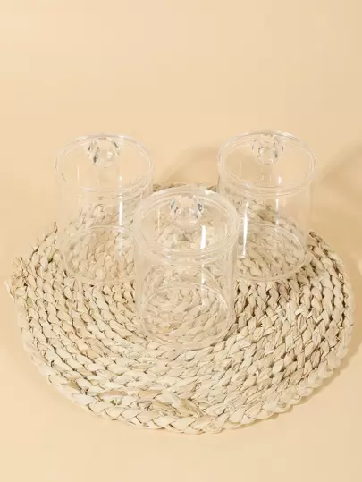3入組塑料儲物盒家用簡約透明儲物盒