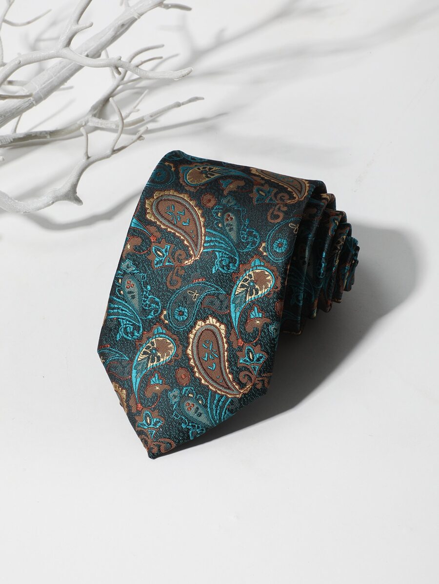 Cà Vạt Họa Tiết Paisley Nam Thời Trang Cho Bữa Tiệc - màu xanh lá - Xem 1
