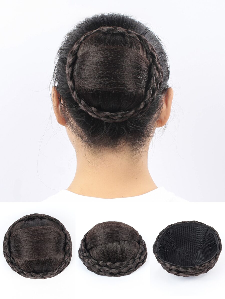 liangyuan 短編織合成纖維髮髻 - 棕色 - 查看 1