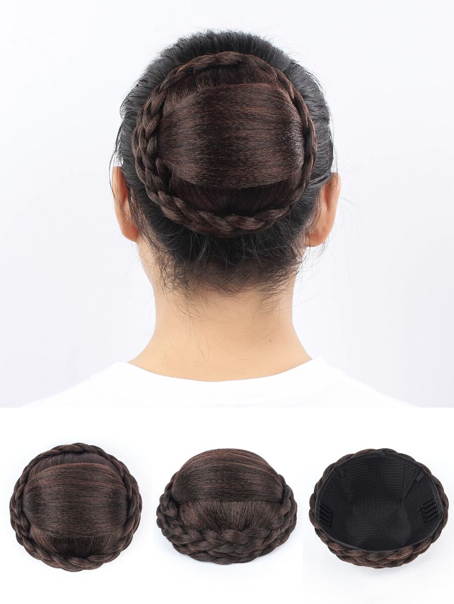 liangyuan Búi tóc tổng hợp tết ngắn - Dark Brown - Xem 1
