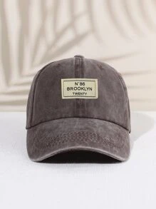 Mũ lưỡi trai trẻ em kiểu dáng thường ngày, in logo chữ cái bằng vải, chống nắng, có thể điều chỉnh kích cỡ, kiểu dáng tối giản cổ điển, phù hợp cho mùa xuân và mùa hè. - Cà phê nâu - Xem 1