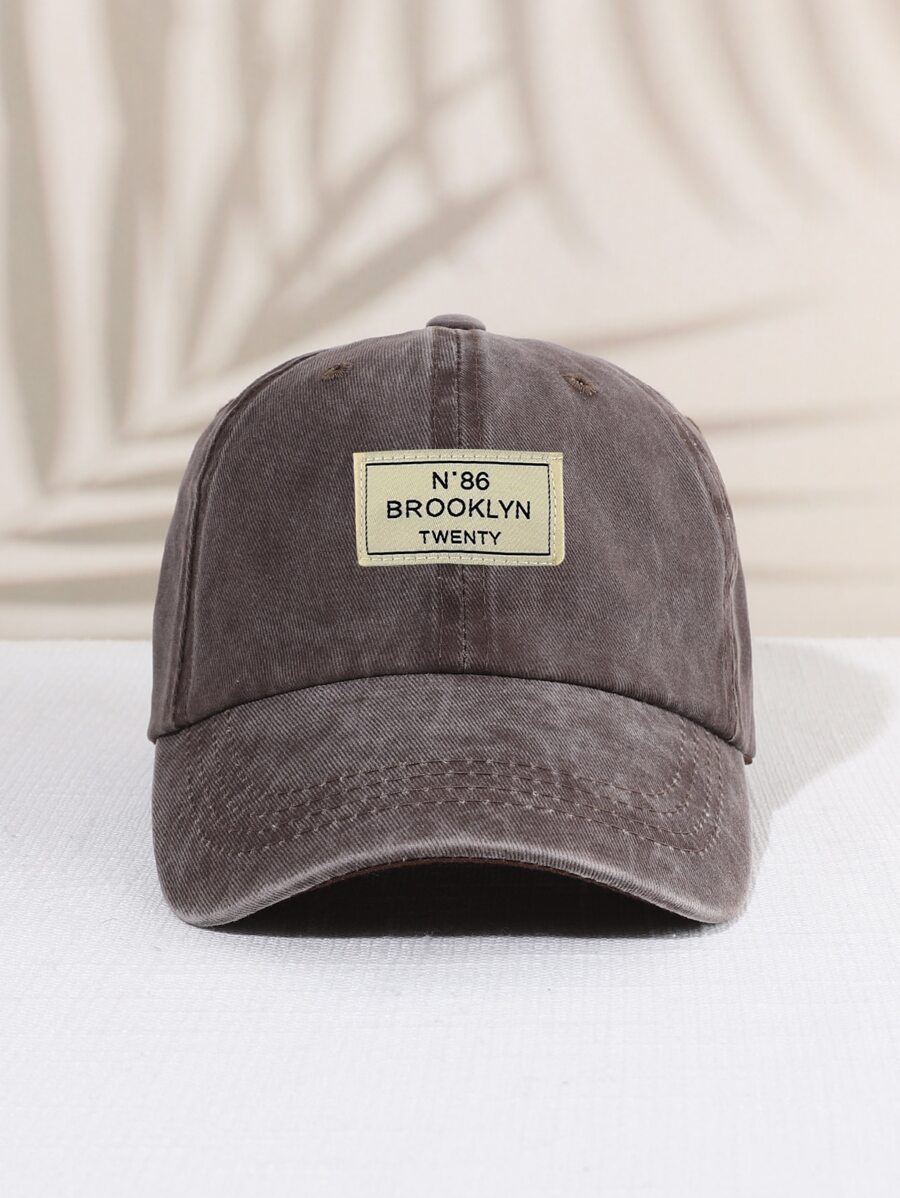 Mũ lưỡi trai trẻ em kiểu dáng thường ngày, in logo chữ cái bằng vải, chống nắng, có thể điều chỉnh kích cỡ, kiểu dáng tối giản cổ điển, phù hợp cho mùa xuân và mùa hè. - Cà phê nâu - Xem 1