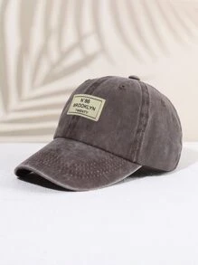 Mũ lưỡi trai trẻ em kiểu dáng thường ngày, in logo chữ cái bằng vải, chống nắng, có thể điều chỉnh kích cỡ, kiểu dáng tối giản cổ điển, phù hợp cho mùa xuân và mùa hè. - Cà phê nâu - Xem 2