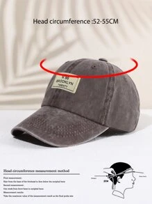 Mũ lưỡi trai trẻ em kiểu dáng thường ngày, in logo chữ cái bằng vải, chống nắng, có thể điều chỉnh kích cỡ, kiểu dáng tối giản cổ điển, phù hợp cho mùa xuân và mùa hè. - Cà phê nâu - Xem 4