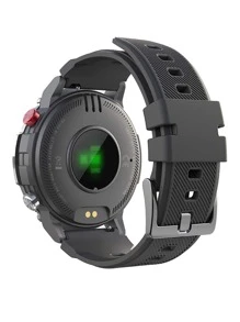 Heart Rate Monitoring Round Smart Watch - Black - View 2