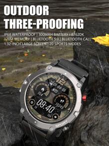 Heart Rate Monitoring Round Smart Watch - Black - View 7