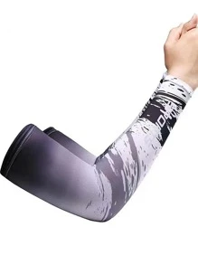 Men Letter Graphic Arm Sleeves - Black - View 2