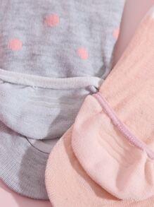 Mujer 5 pares Calcetines invisibles con dibujos animados conejo & con patrón de gato dulce para diariamente - Multicolor - Ver 3