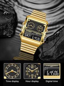 Foxbox Men's 3-Dial Date Quartz Watch - Gold - View 7