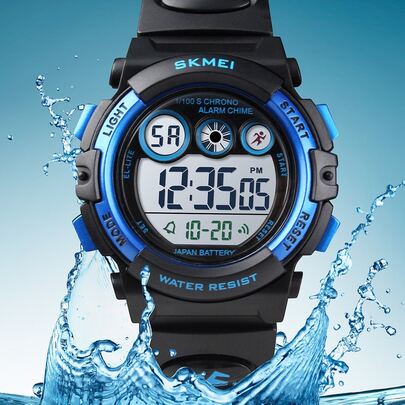 Skmei 兒童防水圓形指針日期電子錶