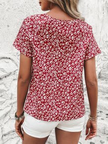 SHEIN LUNE 碎花襯衫 - 紅白色 - 查看 2