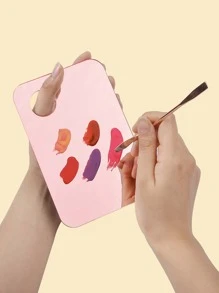 1pc Resin Nail Art Palette,Nail Art Painting Mixed Color Palette Golden Edge Nail Gel Color Makeup Display Board For Foundation Makeup Tools Eyeshadow Nail Art - Pink - View 1