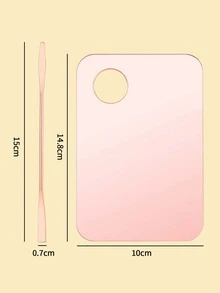 1pc Resin Nail Art Palette,Nail Art Painting Mixed Color Palette Golden Edge Nail Gel Color Makeup Display Board For Foundation Makeup Tools Eyeshadow Nail Art - Pink - View 3