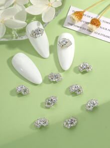 10 Cái Bạc Mô Phỏng Rhinestone Hình Học 3D Kim Loại Trang Trí Móng Tay Nghệ Thuật Trang Trí Móng Tay Thạch Anh Nghệ Thuật Làm Móng Phụ Kiện Trang Sức Quyến Rũ Móng Tay Cho Phụ Nữ Thiết Kế Trang Trí Móng Tay Tự Làm - Bạc - Xem 1