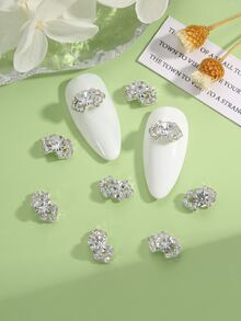 10 Cái Bạc Mô Phỏng Rhinestone Hình Học 3D Kim Loại Trang Trí Móng Tay Nghệ Thuật Trang Trí Móng Tay Thạch Anh Nghệ Thuật Làm Móng Phụ Kiện Trang Sức Quyến Rũ Móng Tay Cho Phụ Nữ Thiết Kế Trang Trí Móng Tay Tự Làm - Bạc - Xem 3