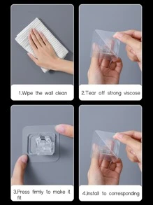 2pcs Clear Shower Curtain Rod Fixing Holder, Simple Clear Square Shaped Curtain Rod Holder For Bathroom Bathroom Decor Fall Decor Bathroom Accessories Back To School - White - View 5