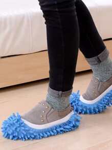 2 gói Dép lau nhà có thể giặt được màu xanh có thể tháo rời, Vỏ cây lau nhà đa năng cho hộ gia đình - Màu xanh lam - Xem 2