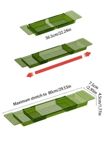 1個浴缸伸縮置物架,可折疊的浴室木桶沐浴收納架,可放置手機和其他物品的浴缸收納板和托盤 - 無色 - 查看 3