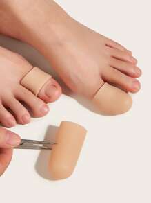 防磨損拇指套，2入組可切割腳趾保護套，足部護理工具，矽膠鞋頭墊腳趾水泡，非常適合跑步、散步，凝膠腳趾套腳趾繃帶套適用於大腳趾、錘狀腳趾、內生腳趾甲、腳趾護具腳用 - 杏色 - 查看 1