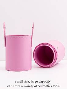 便攜式化妝刷架，1入組素色化妝收納盒，化妝工具收納盒，化妝刷桶，筆筒架，多功能架，化妝收納盒，適合商務旅行、旅行和露營，女士和女孩禮物-粉色 - 粉色 - 查看 3