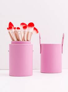 便攜式化妝刷架，1入組素色化妝收納盒，化妝工具收納盒，化妝刷桶，筆筒架，多功能架，化妝收納盒，適合商務旅行、旅行和露營，女士和女孩禮物-粉色 - 粉色 - 查看 1