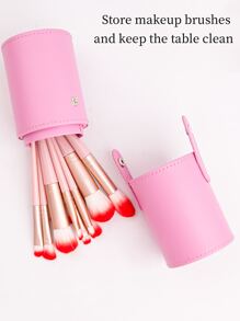 便攜式化妝刷架，1入組素色化妝收納盒，化妝工具收納盒，化妝刷桶，筆筒架，多功能架，化妝收納盒，適合商務旅行、旅行和露營，女士和女孩禮物-粉色 - 粉色 - 查看 2
