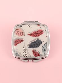 Foldable Leaf Print Mirror - Multicolor - View 5