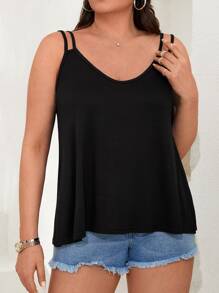 RueChic Top de tirantes unicolor - Negro - Ver 3
