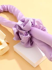 1 pieza Rizador de pelo para dormir + 2 piezas Scrunchie + 1 pieza Pinza para el cabello - Morado - Ver 5