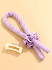 1 pieza Rizador de pelo para dormir + 2 piezas Scrunchie + 1 pieza Pinza para el cabello - Morado - Ver 6
