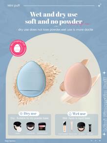 4入組化妝粉撲套裝和1入組收納盒，柔軟三角粉礦物粉撲用於面部化妝