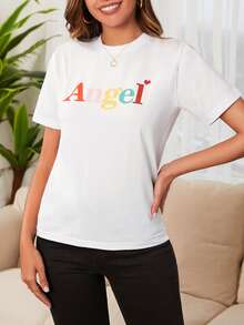 Cottnline Camiseta con estampado de letra - Blanco - Ver 5